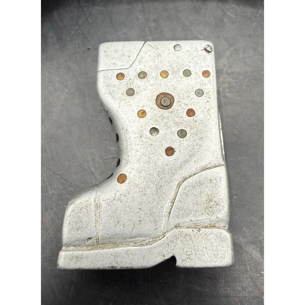 Vintage Boot‑Shaped Metal Lighter – Mid‑Century Tobacciana Novelty Collectible